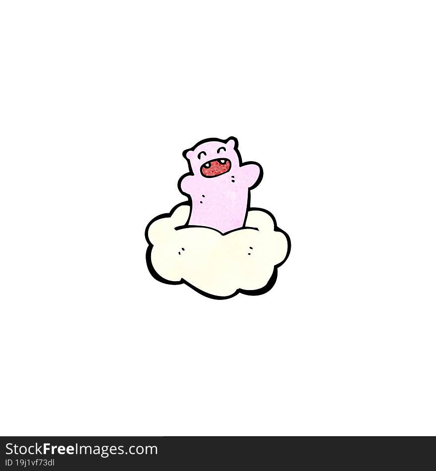 cartoon bear on cloud