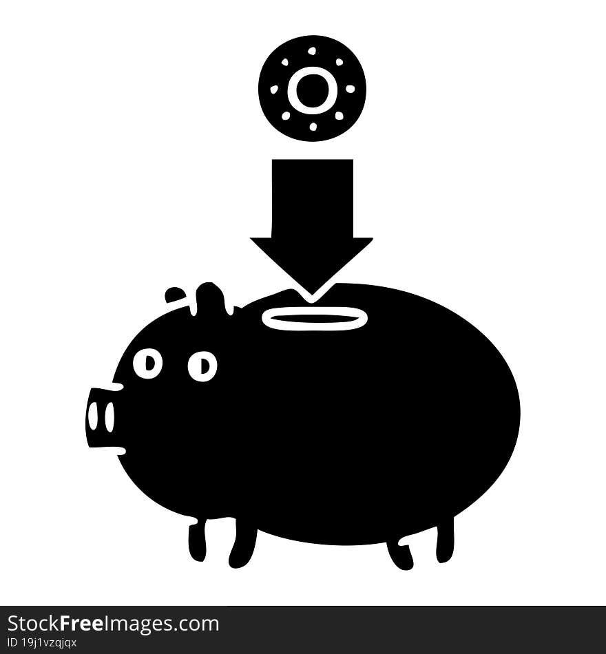 flat symbol piggy bank