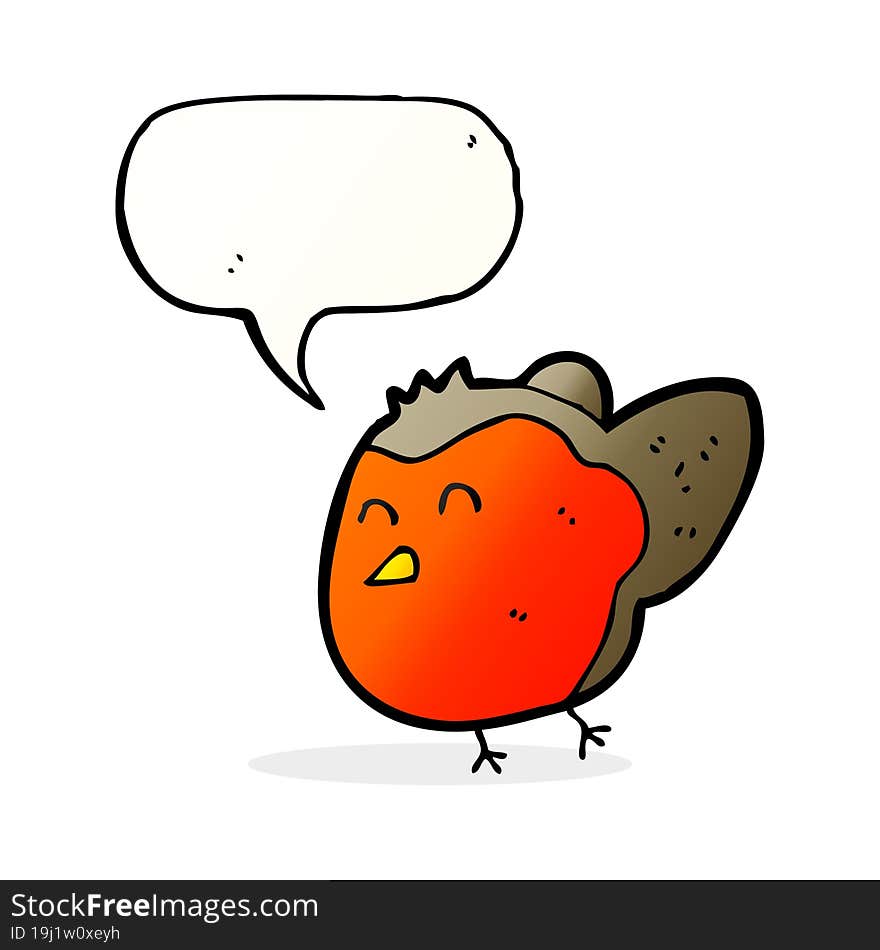 Cartoon Robin With Speech Bubble