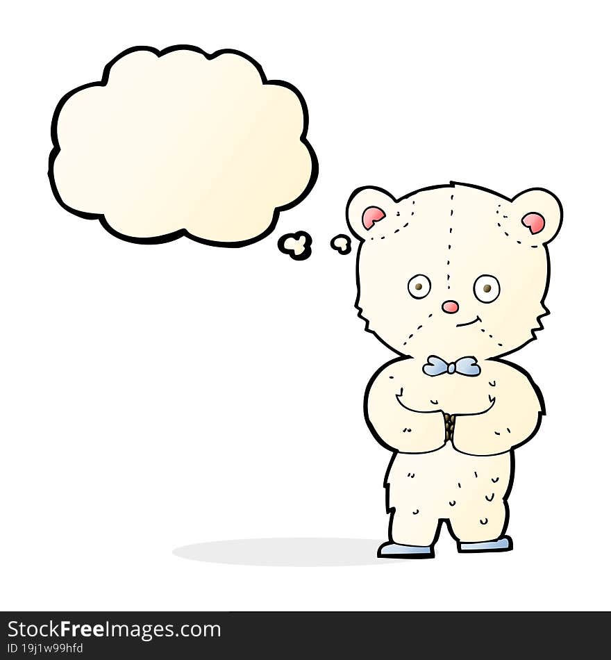 cartoon cute little bear with thought bubble