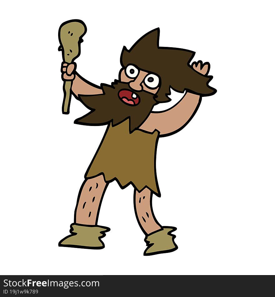 cartoon doodle cave man