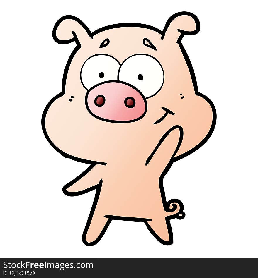 happy cartoon pig. happy cartoon pig