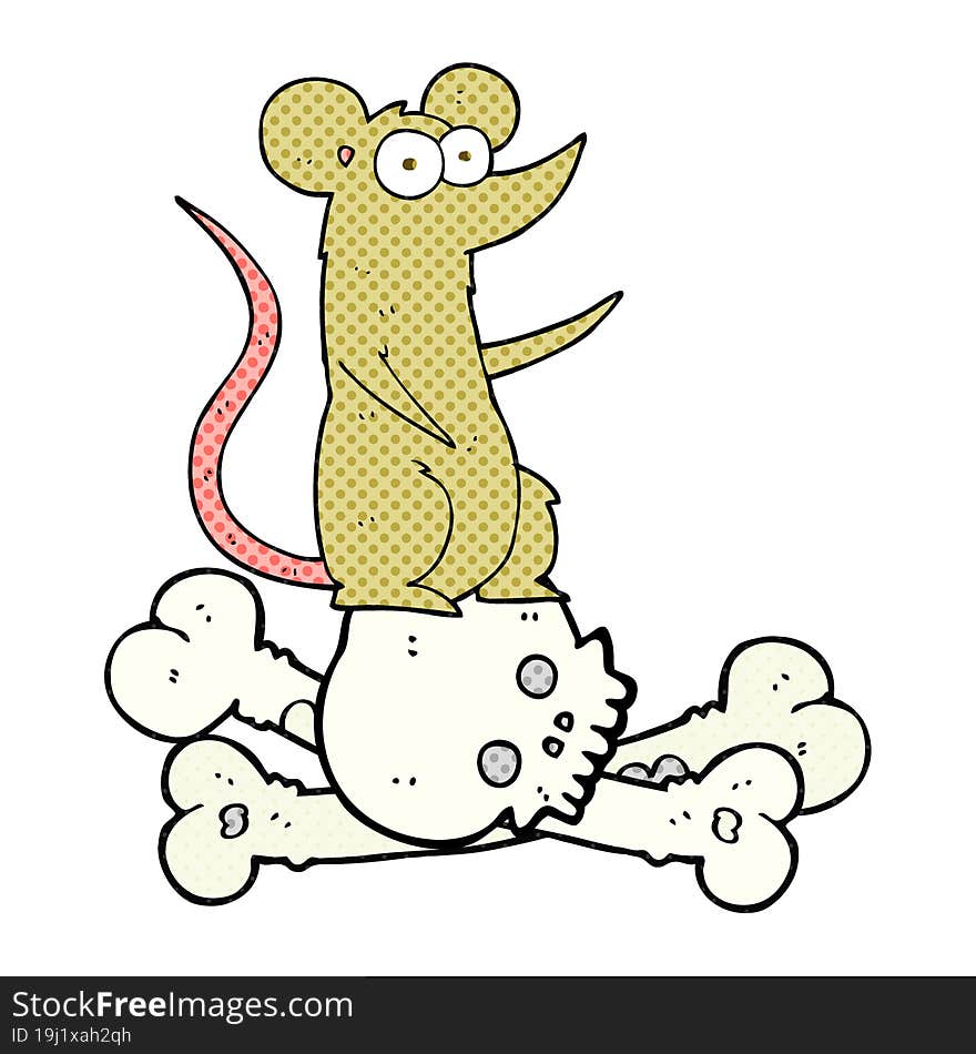 cartoon rat on bones