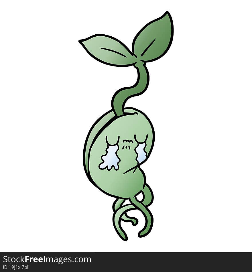 cartoon sprouting seedling. cartoon sprouting seedling