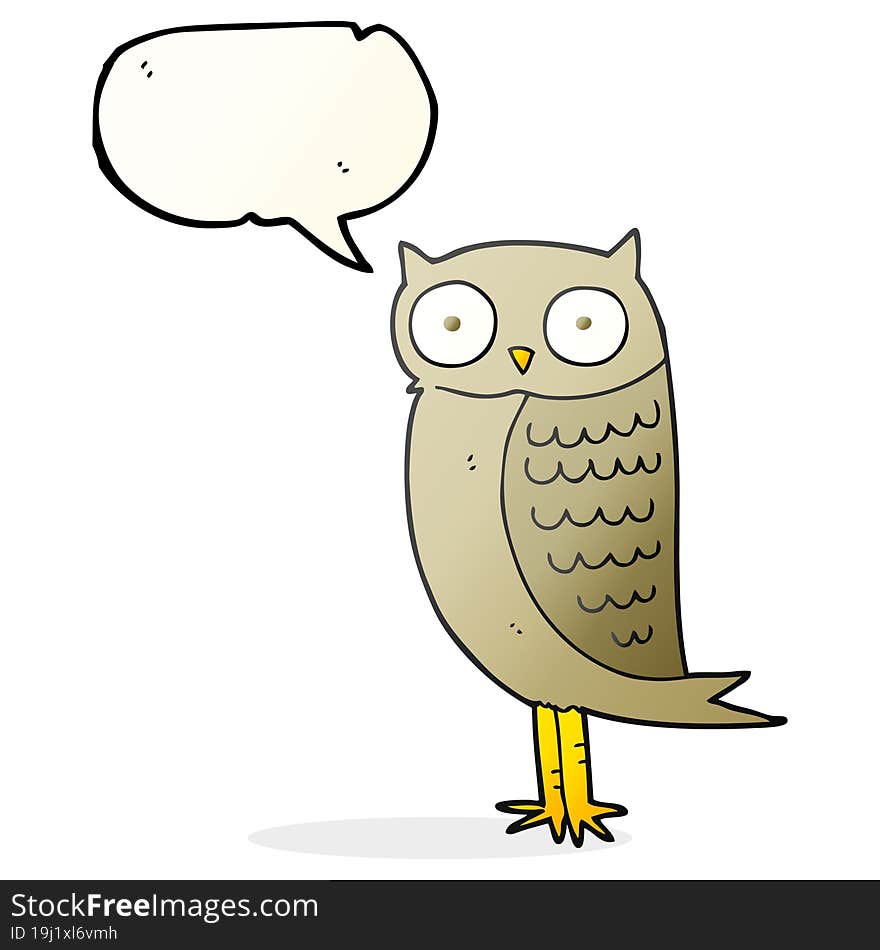 Speech Bubble Cartoon Owl