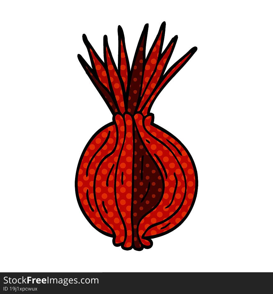 cartoon doodle sprouting onion