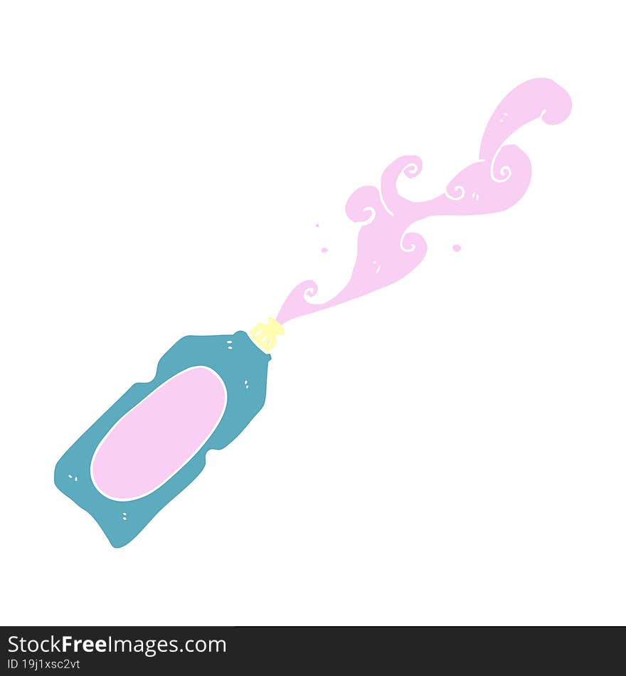 flat color illustration of a cartoon cleaning product squirting