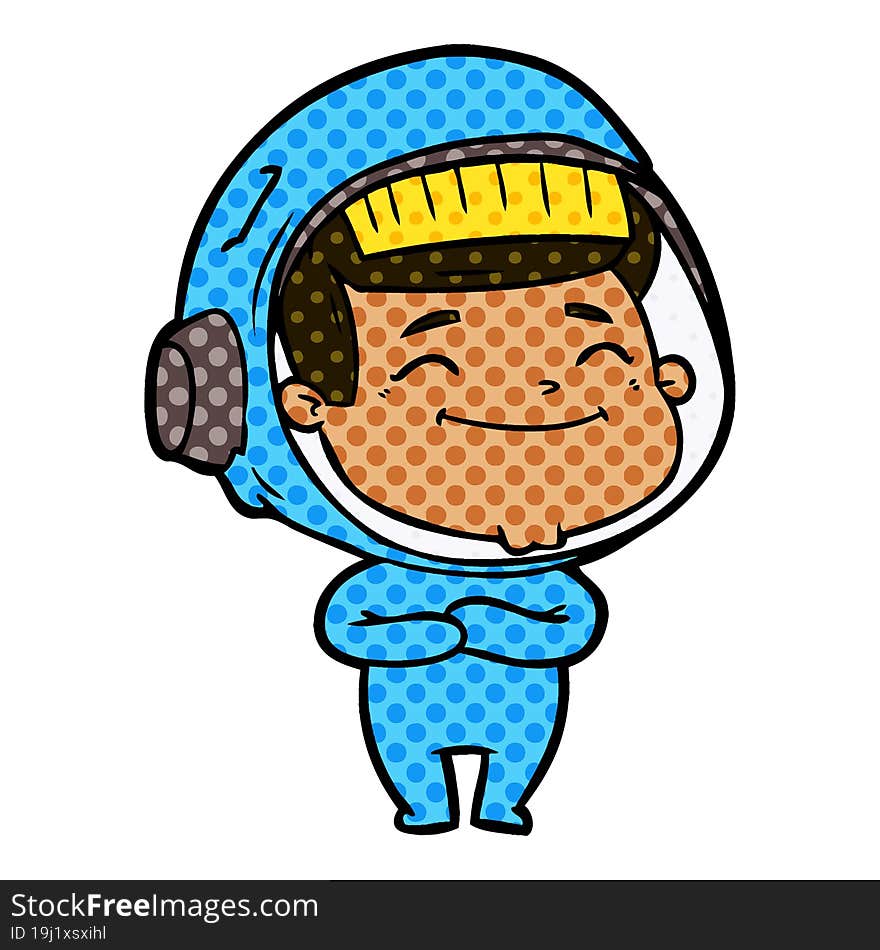 happy cartoon astronaut. happy cartoon astronaut