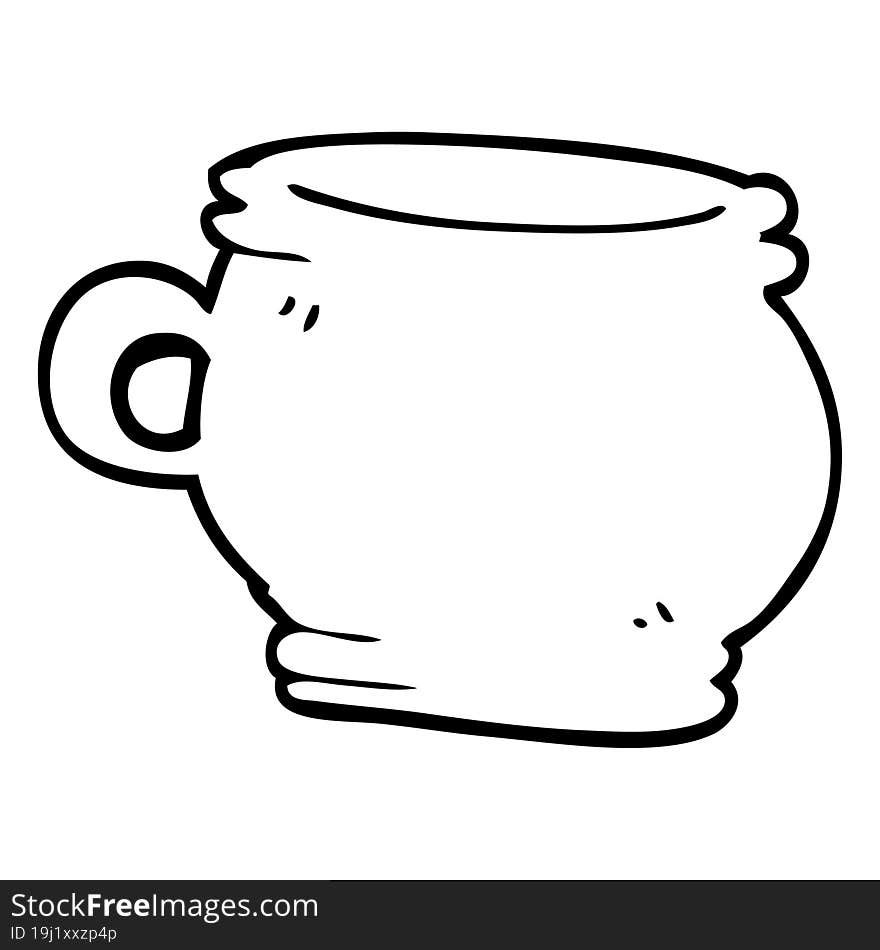 line drawing cartoon cup