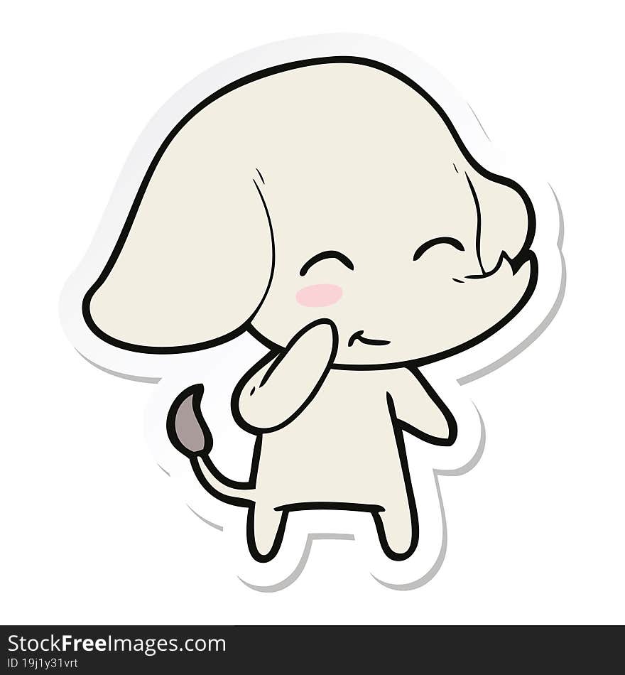 sticker of a cute cartoon elephant