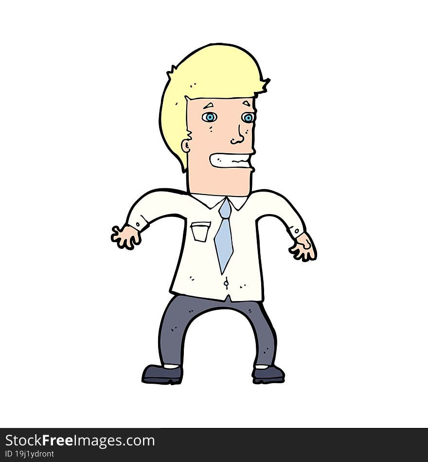 cartoon nervous businessman