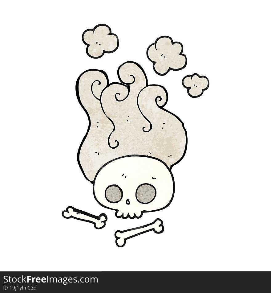 Textured Cartoon Skull And Bones