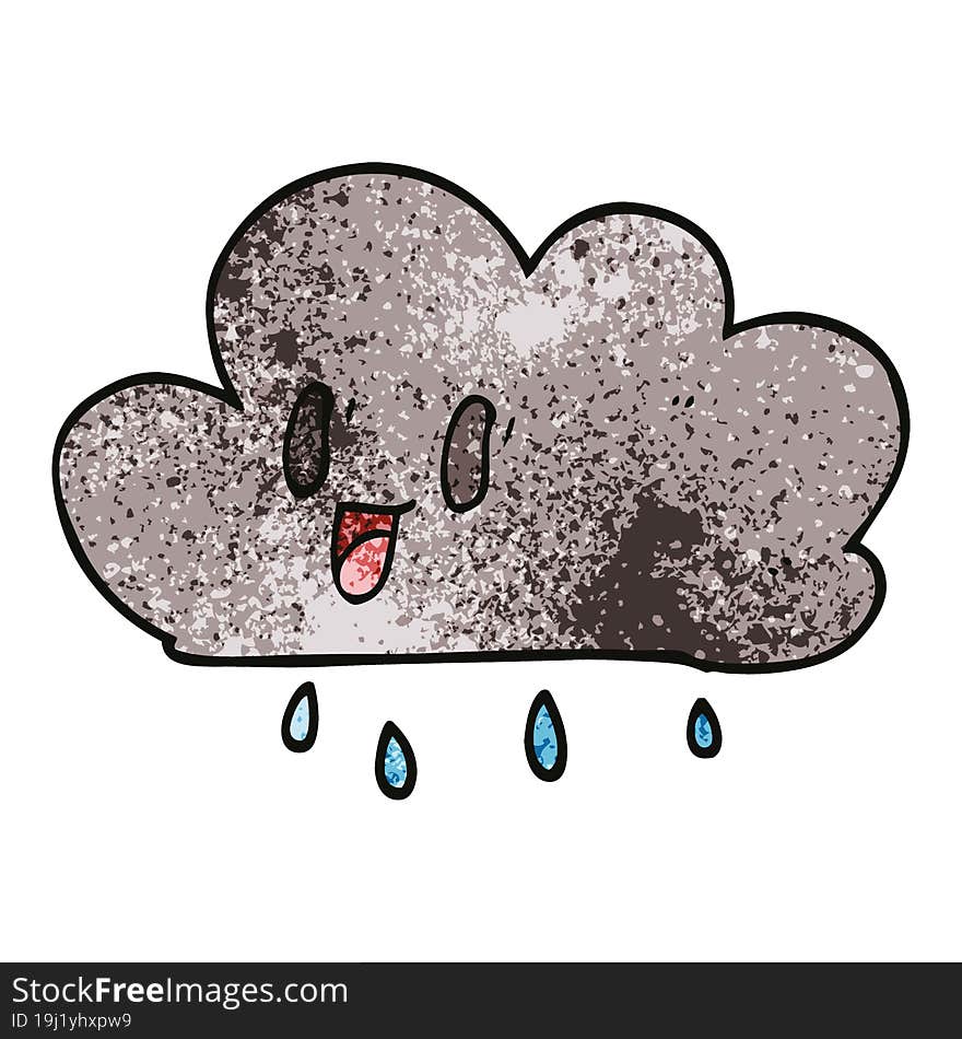 Cartoon Doodle Happy Grey Cloud