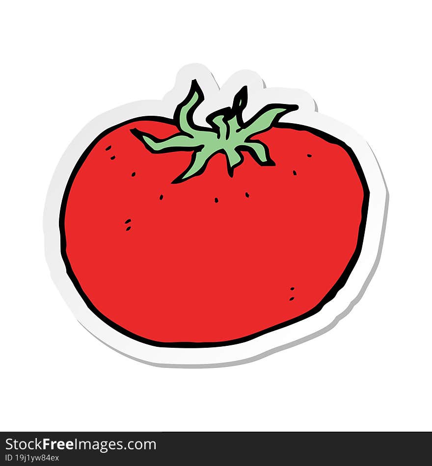 Sticker Of A Cartoon Tomato