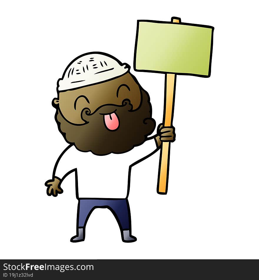 bearded protester cartoon. bearded protester cartoon