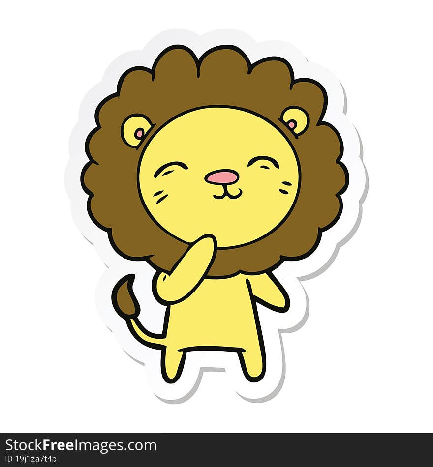 sticker of a cartoon lion