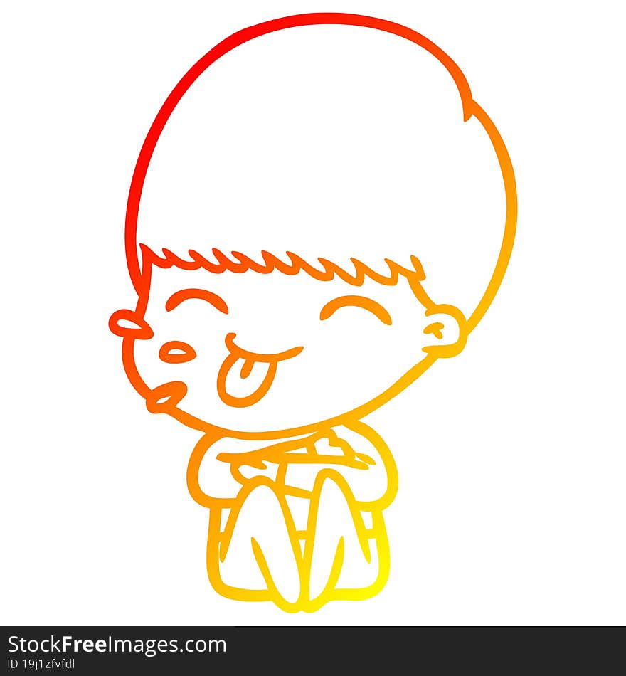 warm gradient line drawing cartoon rude man