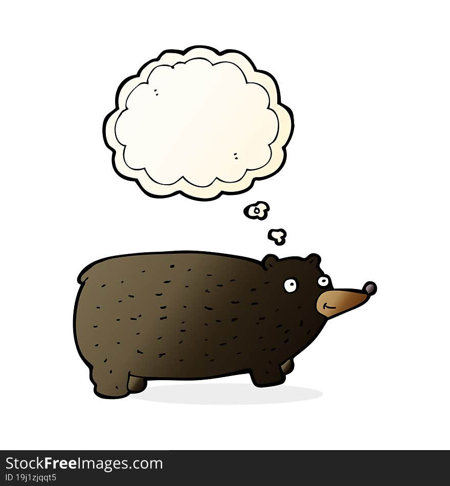 Funny Cartoon Bear With Thought Bubble