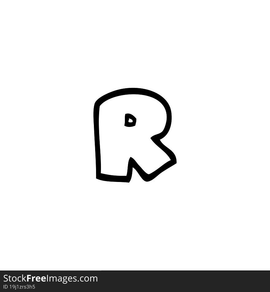 line drawing cartoon letter r