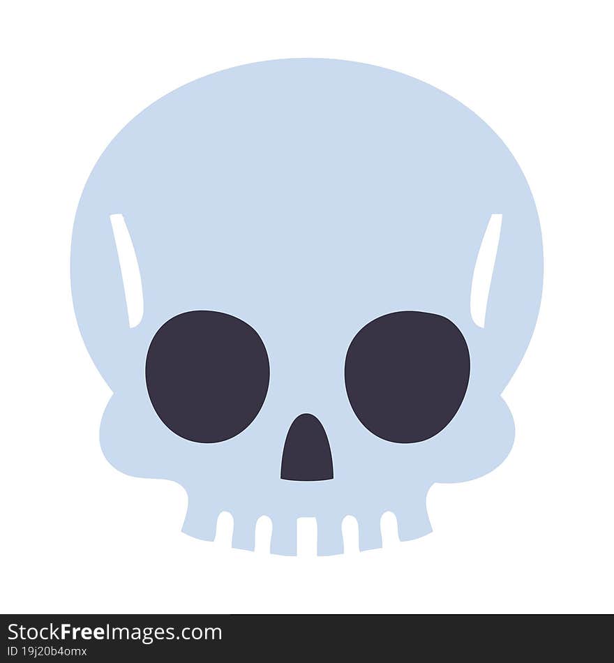 Quirky Hand Drawn Cartoon Skull