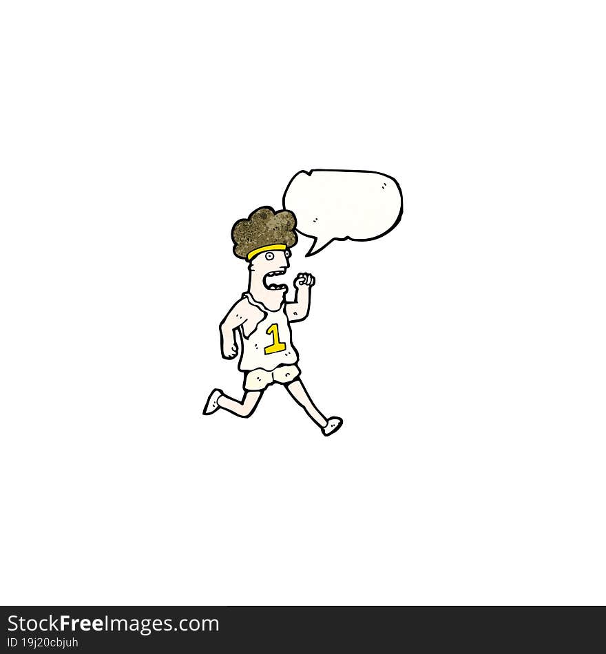 cartoon tired marathon runner