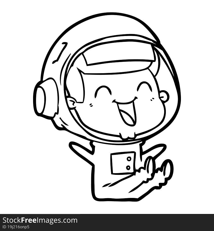 happy cartoon astronaut. happy cartoon astronaut