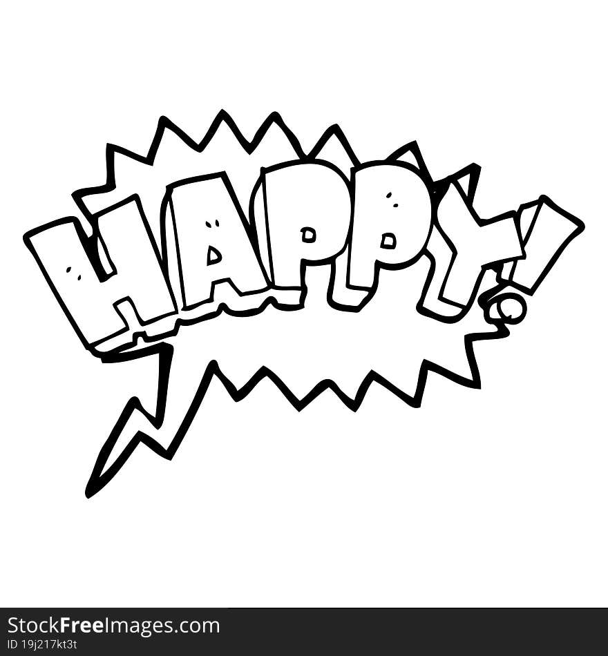 speech bubble cartoon happy text symbol