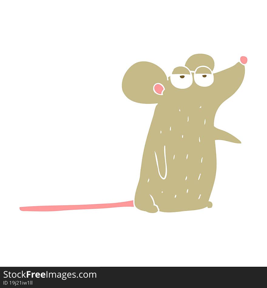 flat color illustration of a cartoon mouse