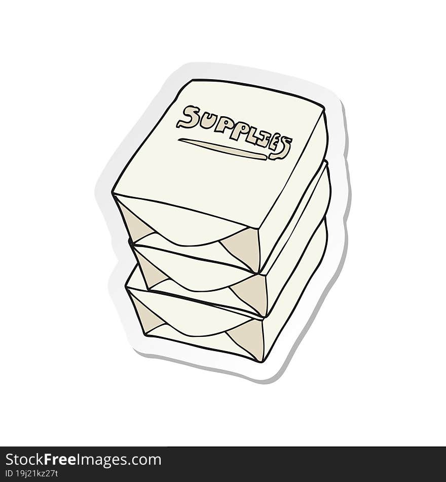 sticker of a cartoon stack of office paper