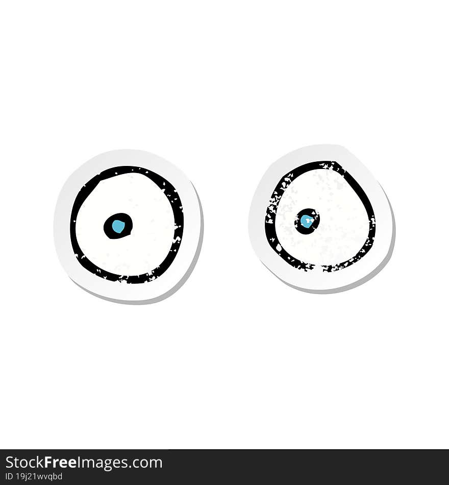 retro distressed sticker of a cartoon eyes