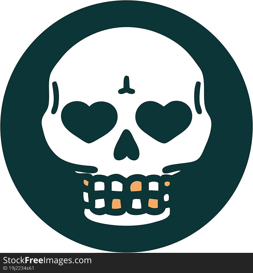 tattoo style icon of a skull