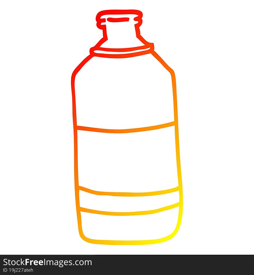 warm gradient line drawing cartoon old green bottle