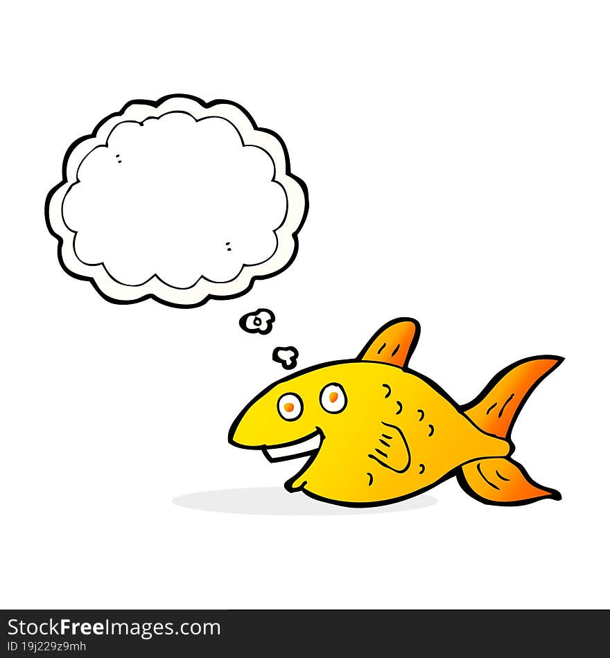 cartoon fish with thought bubble