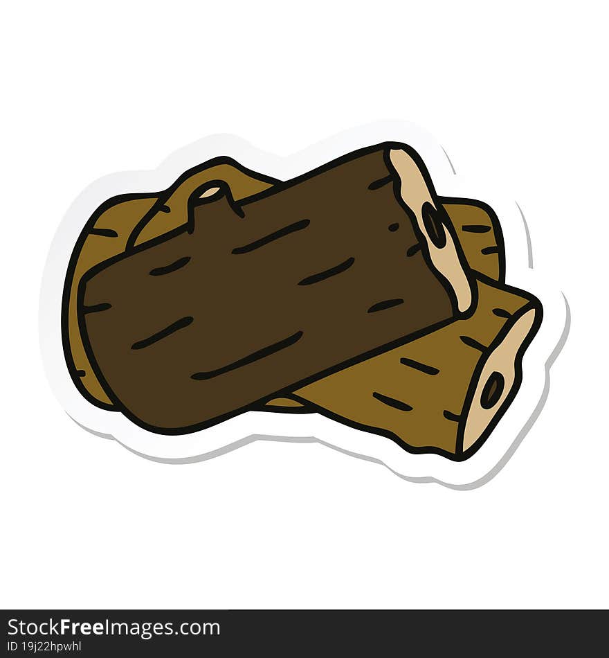 sticker of a quirky hand drawn cartoon log