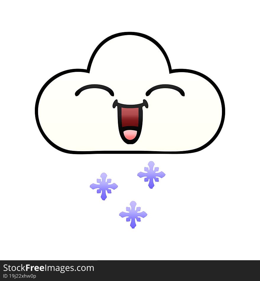 gradient shaded cartoon snow cloud