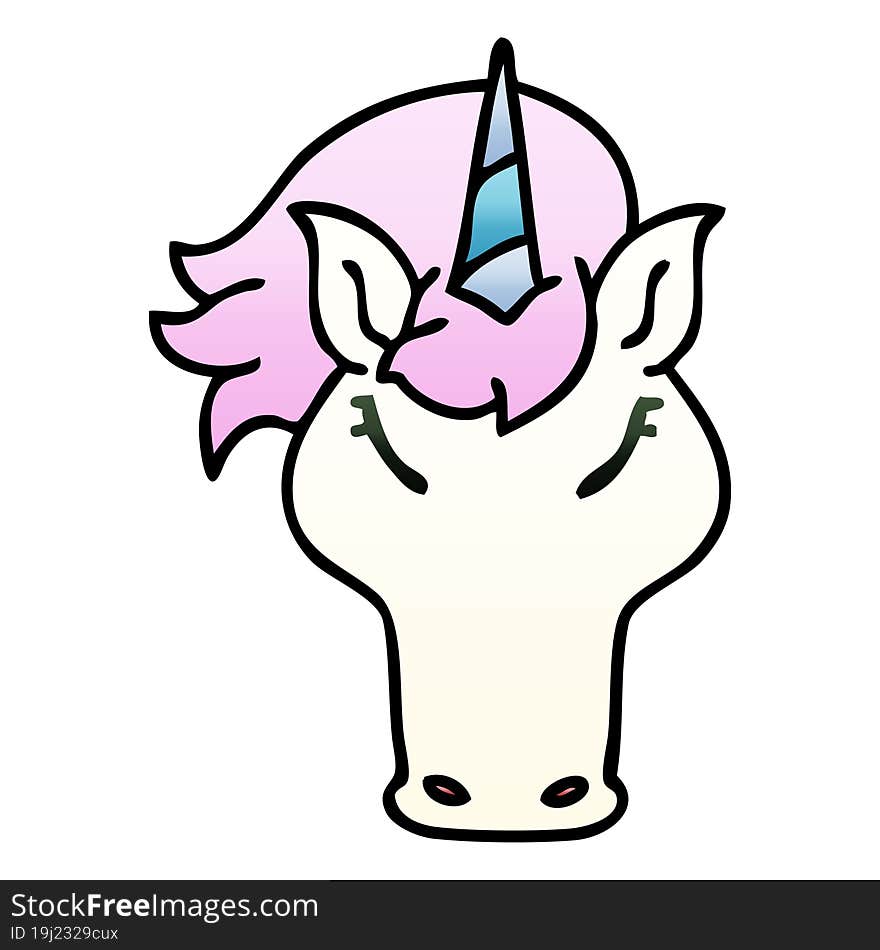 quirky gradient shaded cartoon unicorn