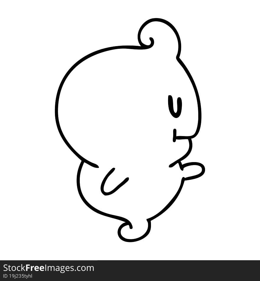 line doodle halloween ghost just floating around