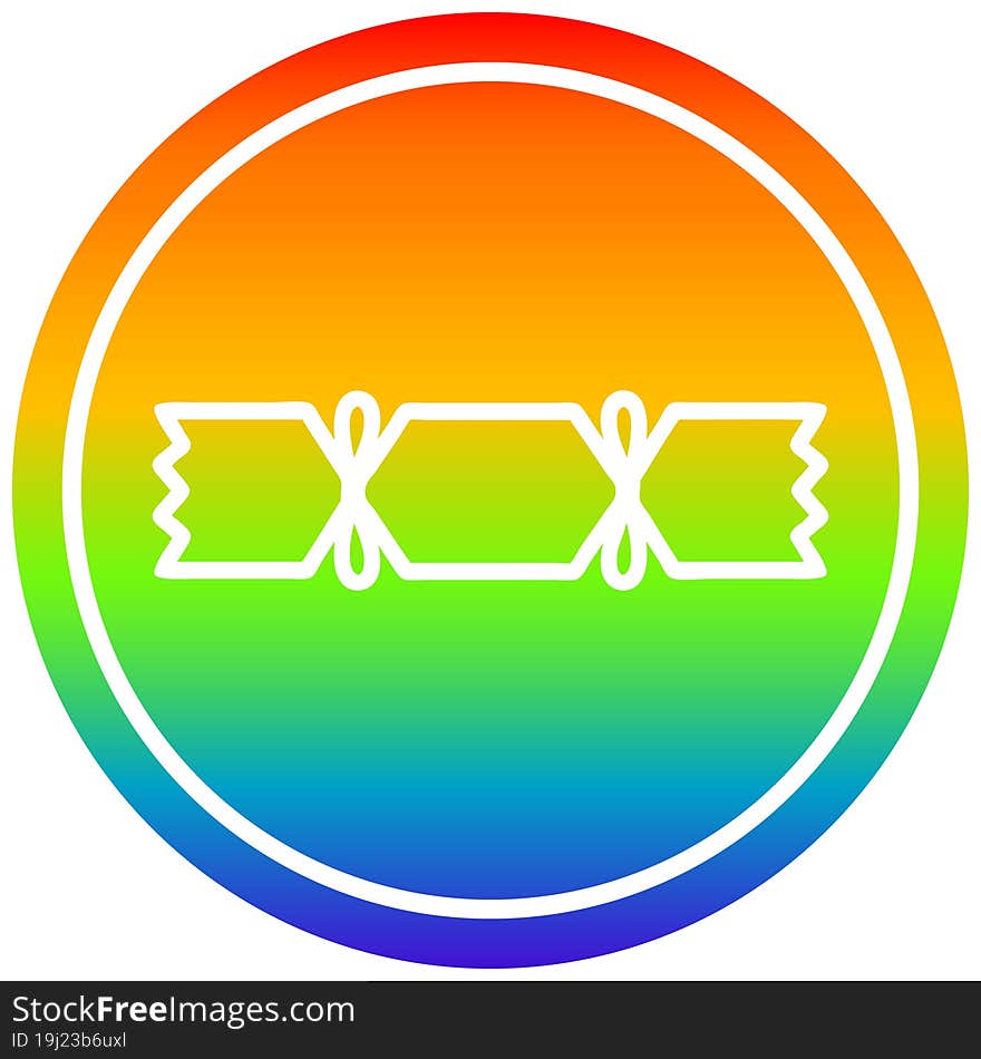 christmas cracker circular icon with rainbow gradient finish. christmas cracker circular icon with rainbow gradient finish