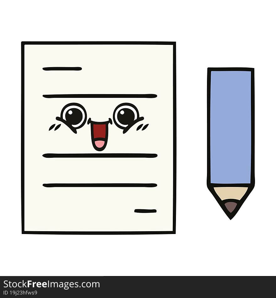 cute cartoon test paper