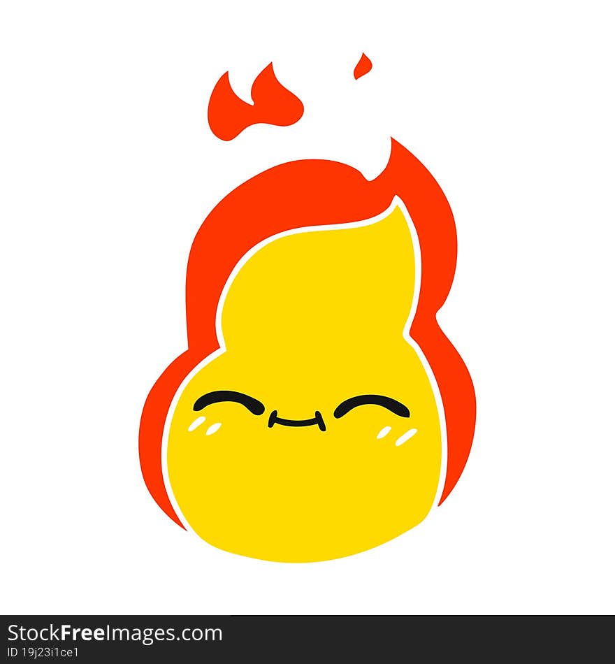 cartoon of cute kawaii fire flame