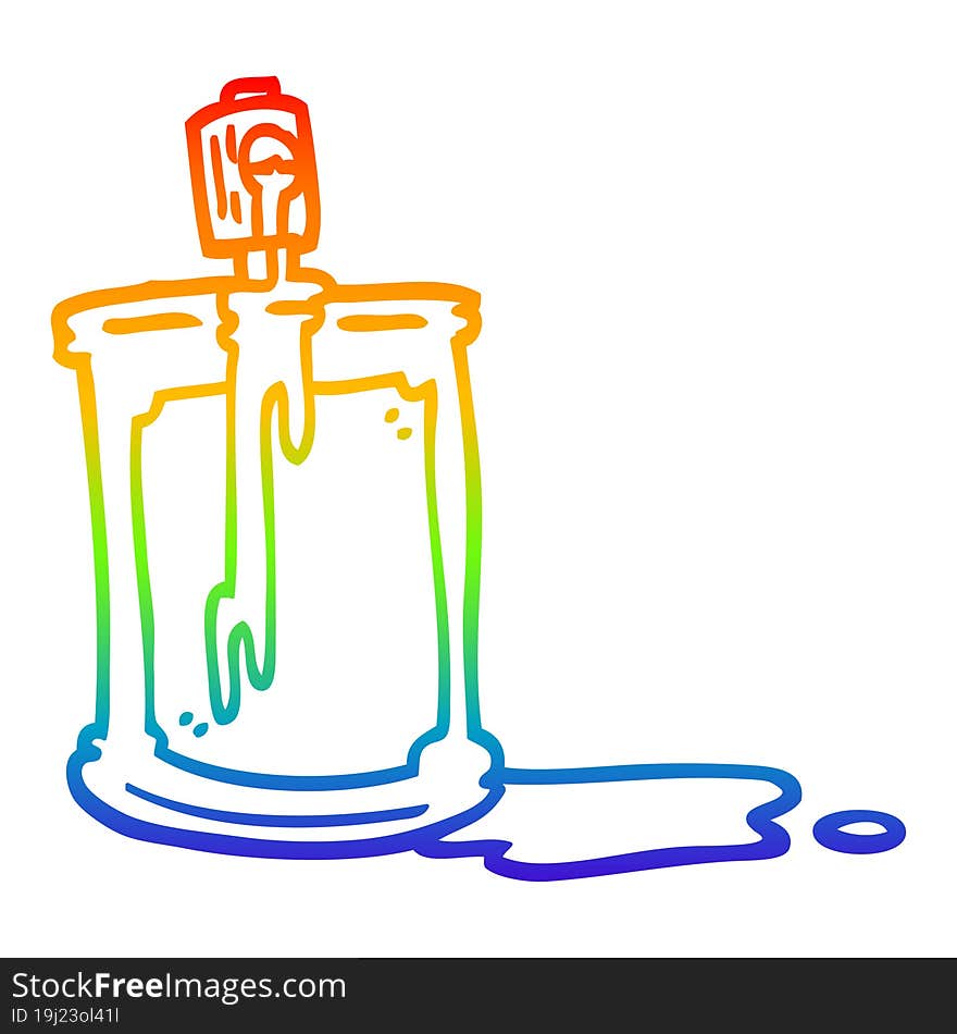 rainbow gradient line drawing cartoon spray can