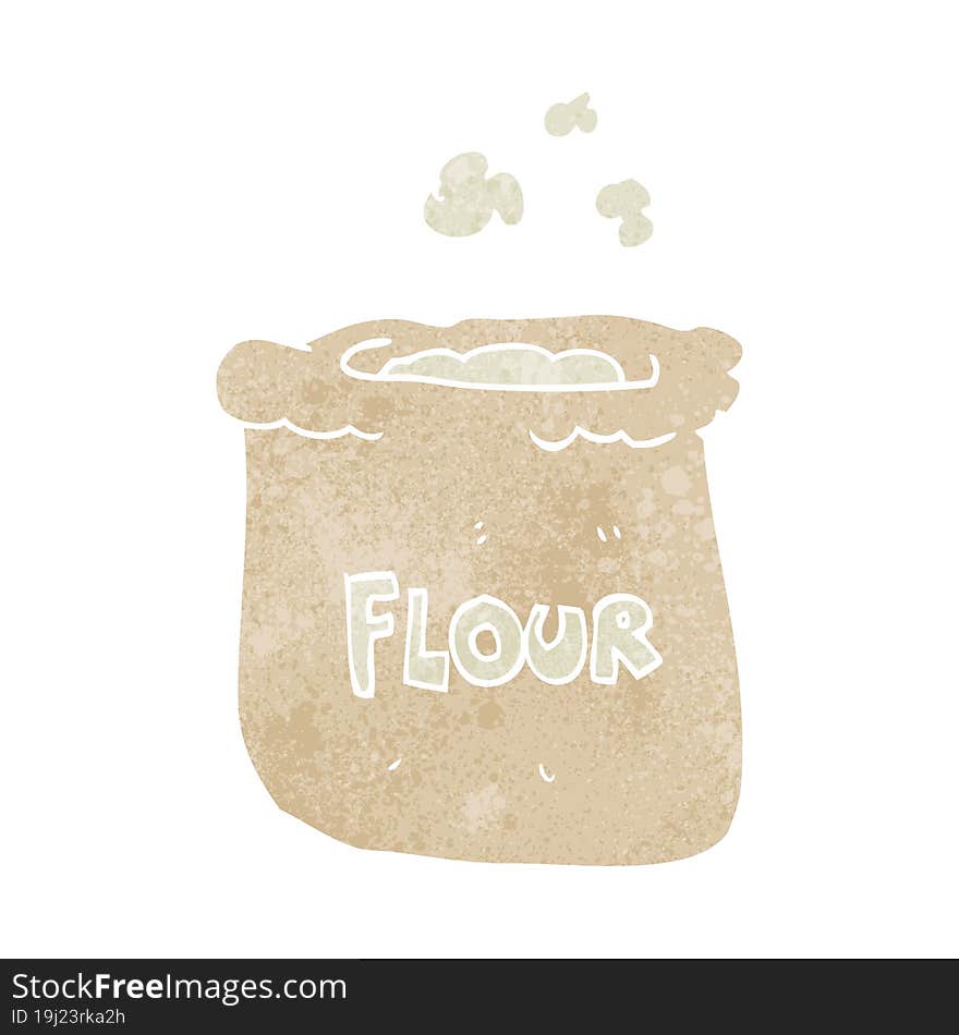 retro cartoon bag of flour