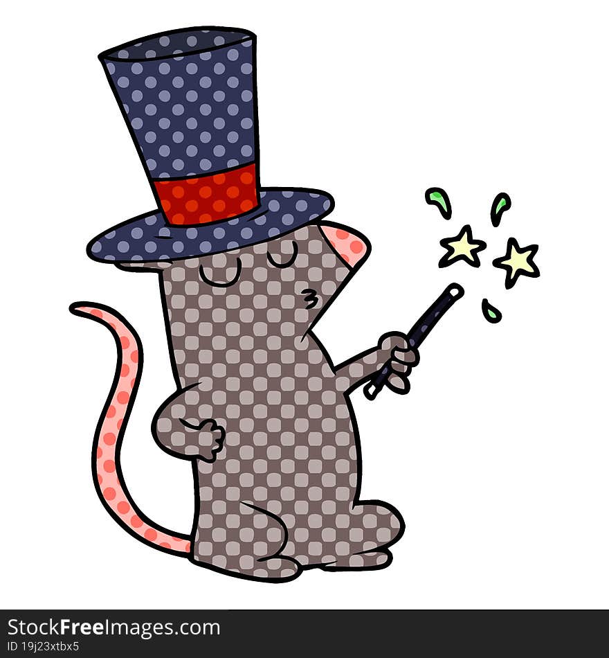 cartoon mouse magician. cartoon mouse magician