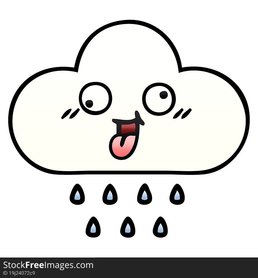 gradient shaded cartoon rain cloud