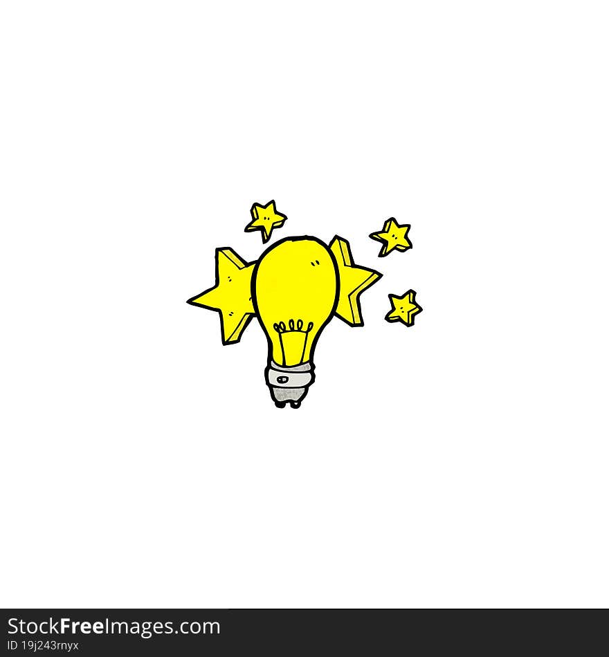 cartoon electric light bulb symbol