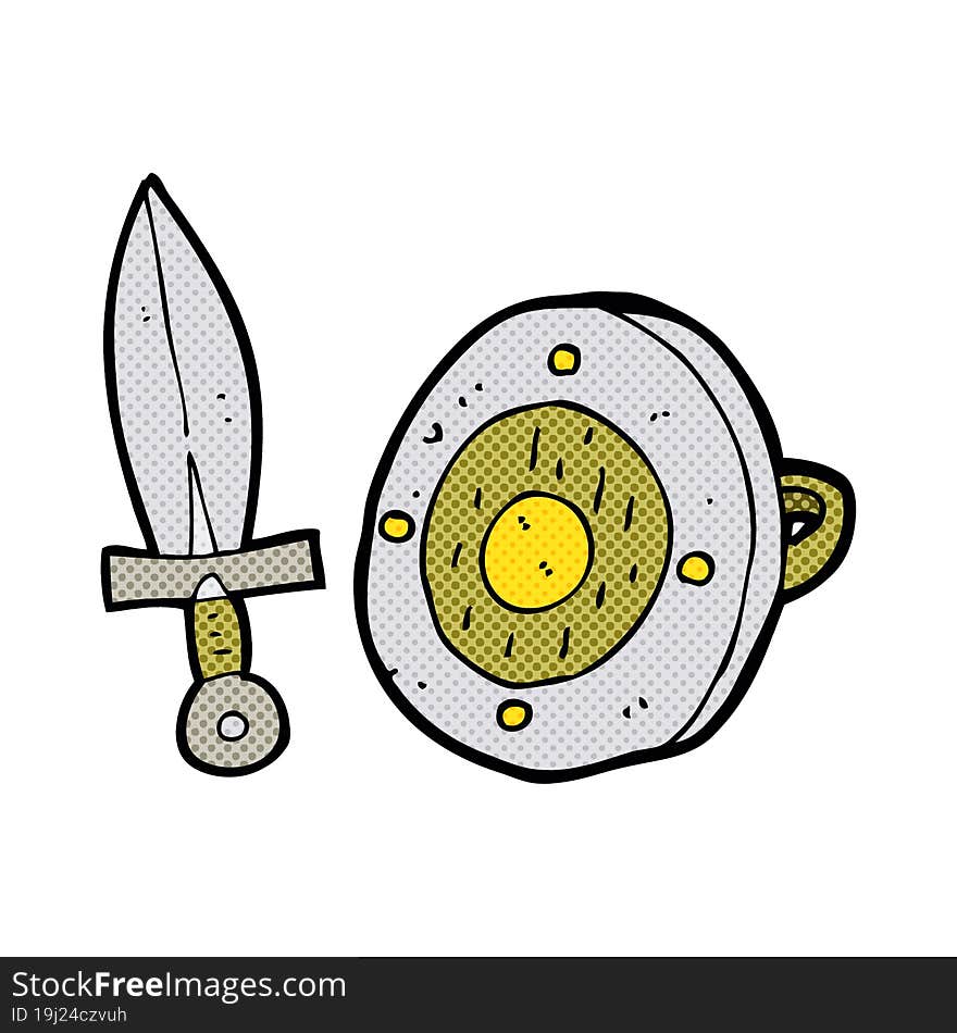 Cartoon Sword And Shield