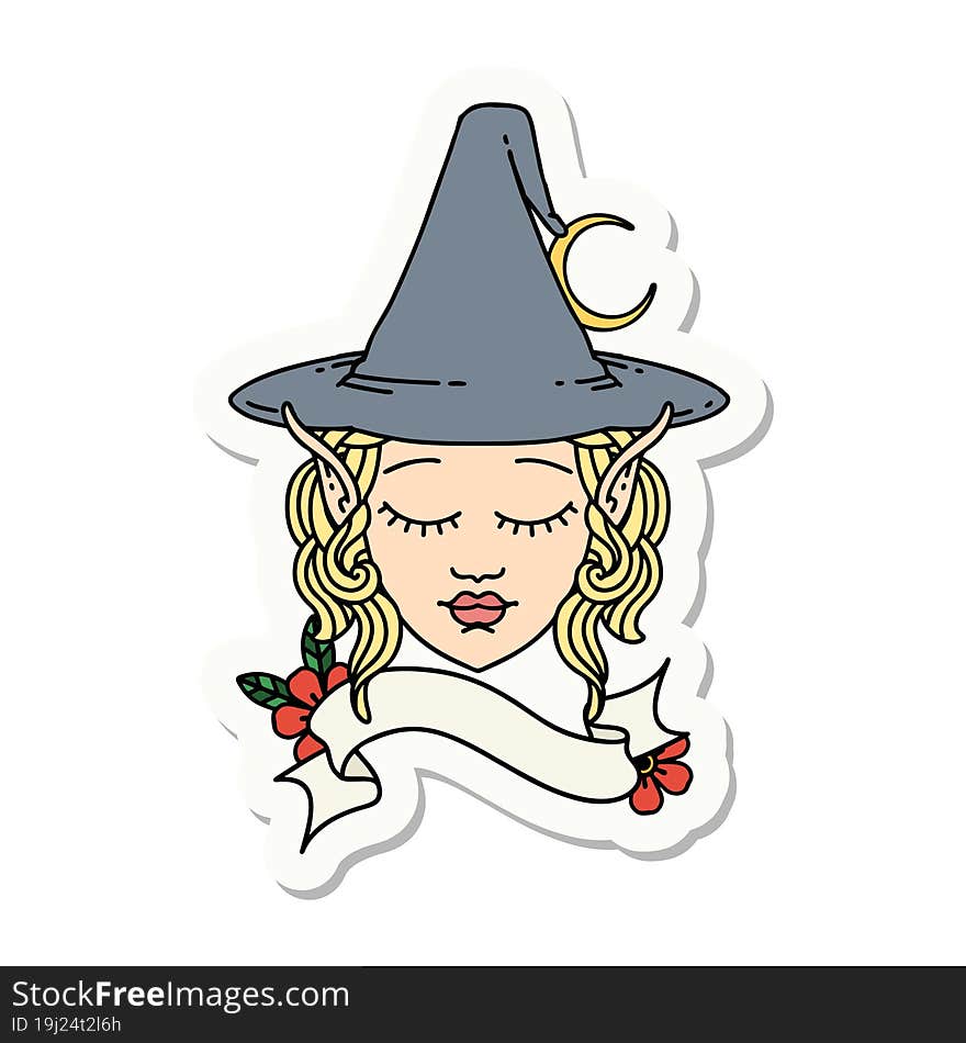 elf mage character face sticker