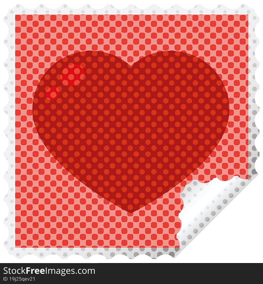 Heart Symbol Graphic Vector Illustration Square Sticker Stamp