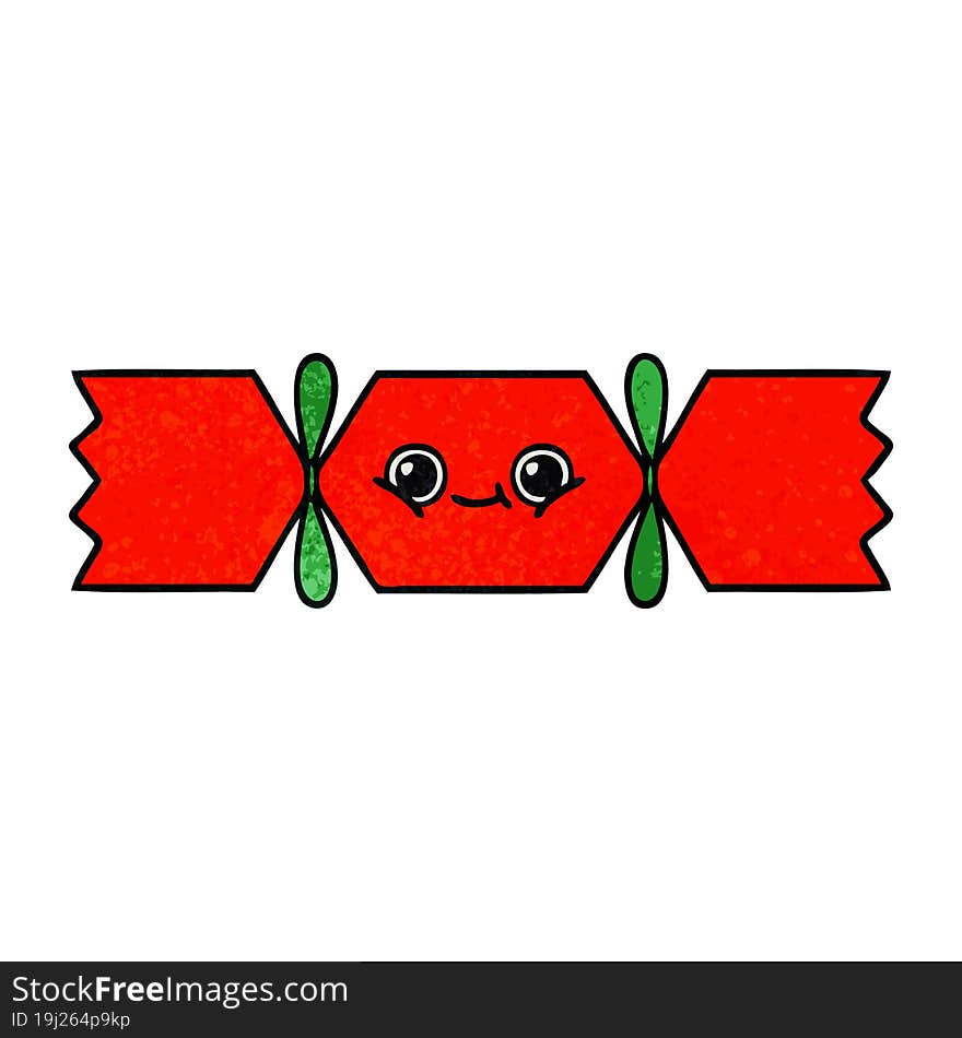 retro grunge texture cartoon christmas cracker