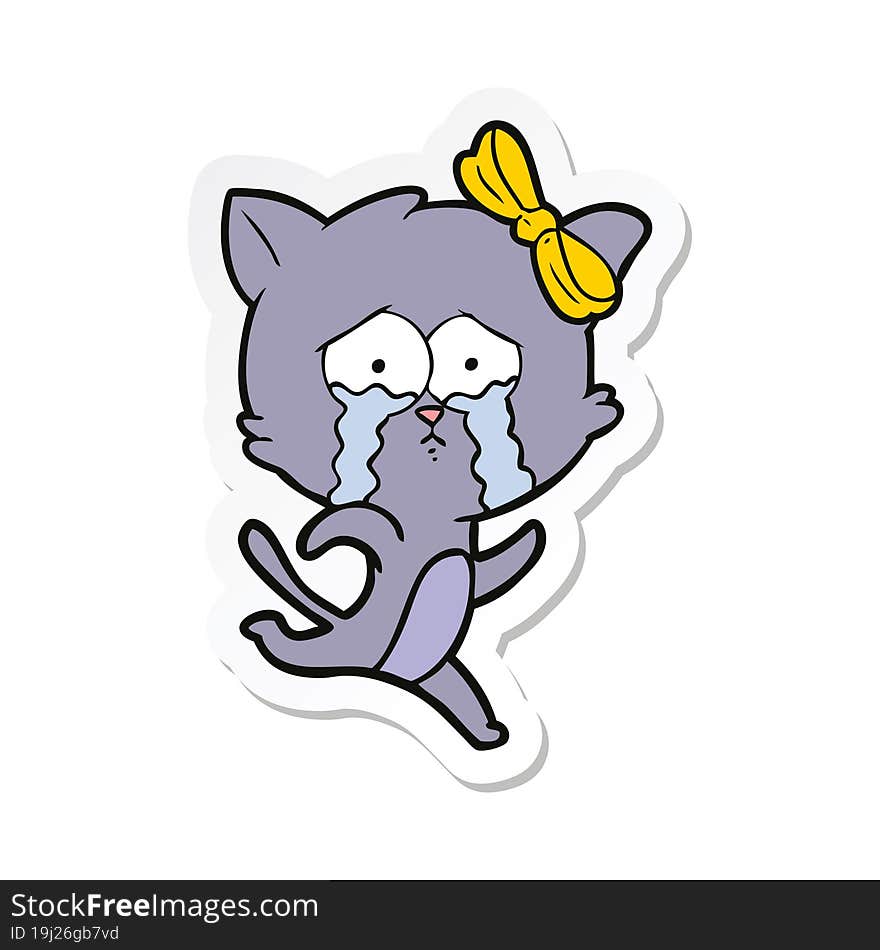 sticker of a cartoon cat